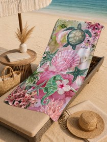 Resim Evmila Marin Desenli Plaj Havlusu Modeli - 70x150 cm 