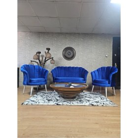 Resim Istiridye Takım Beyaz Boyalı Sivriltme Ayak Çay Seti Koltuk Takımı Mavi Renk 110 x 48 Boyut/ebat 