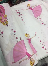 Resim Taç Prenses Desenli %100 Pamuk Nevresimlik Kumaş 