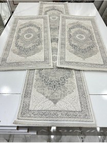 Resim İnci Gri 3'lü Yatak Odası Takım Halı Argın Halı 