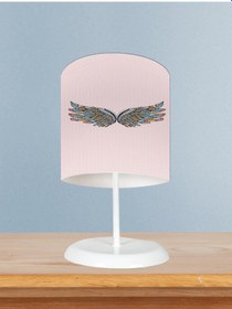 Resim Mekta Home Bebek Ve Çocuk Odası Büyük Renkli Kanat Desenli Abajur 