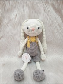 Resim Amigurumi Örgü Oyuncak Uyku Arkadaşı Tavşan 