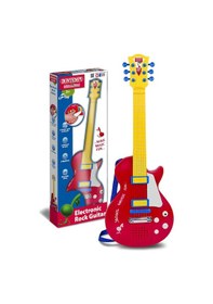 Resim Bontempi Elektronik Kırmızı Gitar 56cm. Tuşu Telli Ve Askılı 