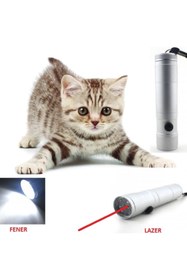 Resim hitteknoloji Metal Pilli Kedi Lazer Oyuncağı + El Feneri 