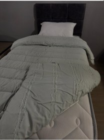 Resim Clasy Saten %100 Pamuk Saten Tek Kişilik Yorgan Avola V2 Adaçayı 