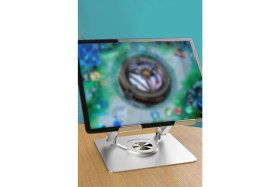 Resim Gampus Alüminyum 360 Derece Dönen Dizüstü Bilgisayar Standı Laptop Tablet Telefon Standı Sarsılmaz Güçlü 