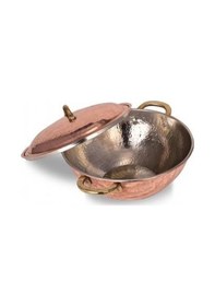 Resim Turna Bakır Wok Tava 25 CM Kapaklı El Dövme Kırmızı Turna4812-1 