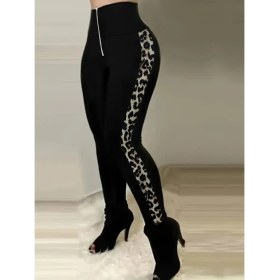 Resim La Mode Istanbul Kadın Yüksek Bel Yan Şerit Detaylı Dalgıç Tayt 