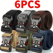 Resim 6 adet Ayarlanabilir Spor Kemeri - Dayanıklı Polyester, Hızlı Çıkarma Tokaları, Siyah, Kahverengi, Yeşil, Mavi, Kamuflaj Desenleri, Dış Mekan Aktiviteleri İçin İdeal, Spor Kemeri|Ayarlanabilir Bel Kemer|Dayanıklı Kemer Malzemesi, Erkekler İçin Spor Kemeri 
