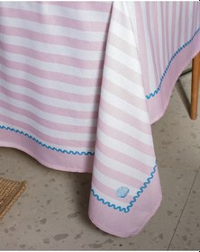 Resim Louve Polycotton Masa Örtüsü - Pudra/beyaz - 150x200 Cm 8684427278161 Çok Renkli 