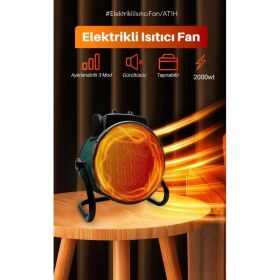 Resim SNA Taşınabilir Elektrikli Soba Fanlı Isıtıcı Sıcak Hava Fan Sessiz Taşınabilir 2000W 
