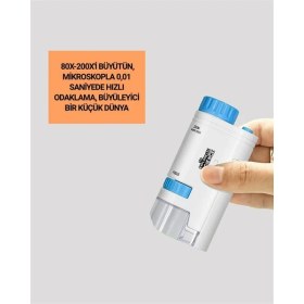 Resim Beruflic LED Aydınlatmalı 80-200 Kat Büyütmeli Cep Mikroskop 