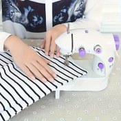 Resim Avrupa Standart Fişli Mini Elektrikli Küçük El Tipi Masaüstü Dikiş Makinesi Taşınabilir Küçük Ev Tipi Çok Fonksiyonlu Dikiş Makinesi Başlangıçlar İçin Uygun DIY Manuel. 