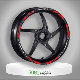 Resim GOGOPREMİUM KIRMIZI REFLEKTÖR BASKI HONDA FORZA UYUMLU JANT ŞERİDİ 