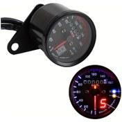 Resim Honeybeeshop Siyah Beygir Göstergeli Mekanik Dürbün Klasik Motosiklet Aksesuarı Pilsiz 