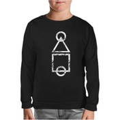 Resim Squid Game - Logo Brush Siyah Çocuk Sweatshirt Siyah 