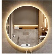 Resim GLOBAL LED MIRROR 50 Cm Dokunmatik Tuşlu Yuvarlak Ledli Ayna Banyo Aynası Dekoratif Ayna Boy Ayna Salon Duvar Ayna 