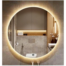 Resim GLOBAL LED MIRROR 50 Cm Dokunmatik Tuşlu Yuvarlak Ledli Ayna Banyo Aynası Dekoratif Ayna Boy Ayna Salon Duvar Ayna 