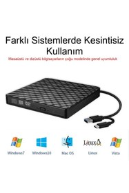 Resim MDS Laptop ve Mac İçin Harici DVD CD Yazıcı – Type-C USB 3.0, Tak Çalıştır 