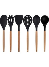 Resim UltraMint Siyah Bambu Silikon Mutfak Seti, 11 Parça, Pratik ve Şık Tasarım 