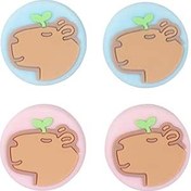 Resim Ocanblu - Sevimli Capybara Başparmak Kavrama Kapakları, Nintendo Switch/Switch OLED/Switch Lite ile uyumlu, Yumuşak Silikon Joystick Kapaklar, 4 ADET 