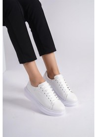 Resim Kadın Hakiki Deri Alexander Beyaz Bağcıklı Ayakkabı 909-beyaz Beyaz 