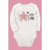 Resim Limon Organik Baskılı Pamuklu Unisex Bebek Body UZUNKOLE129 