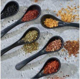 Resim 12 Adet Siyah Servis ve Baharat Kaşığı - Kahvaltılık Bal Kaşığı Şeker Reçel Servis Kaşığı 