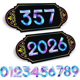 Resim Aydınlatmalı Akrilik Ev Numaraları - Dış Mekan, Otel ve Daire için Renkli 3D Duvara Monte Ev Adres Tabelası - Kendin Yap Kolay Yapışkanlı Sayı Seti 0-9 Güçlü Yapıştırıcı ile - Dekoratif ve Enerji Verimli (Elektrik/Pil Gerekmez) 