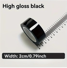 Resim Turcoshop11 1 Adet 5m Siyah Pvc Araç Çizgi Film Şeridi 2cm Ayna Ve Kapı Koruması Çizilmeye Dayanıklı 