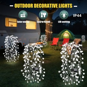 Resim Güneş Enerjili 200/120 LED Bahçe Lambası - Canlı Bromber Willow Tasarımı, 8 Mod, Çok Renkli/Sıcak Beyaz, Dış Mekan Yemekleri, Kamp, Çadır, Karavan, Bar, Restoran, Alışveriş Merkezi, Sokak, Noel, Cadılar Bayramı, Şükran Günü Dekoru, Güneş Dekorasyonu, Akıllı Şerit Lambası, Otomatik Açma/Kapama, Işık Hassasiyeti 