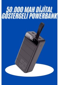 Resim Powerbank 50.000 Mah Dijital Göstergeli Taşınabilir 4 Portlu Hızlı Powerbank Çok Renkli 