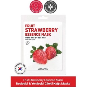 Resim Lebelage Çilekli Kağıt Maske Lebelage Fruit Strawberry Essence Mask 