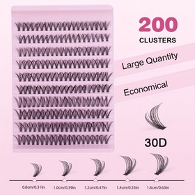 Resim 200 Adet Takma Kirpik Seti, Kirpik Fırçası, Cımbız ve Yapıştırıcı İçerir, Doğal ve Uzun Parti, Sahne ve Festival Makyajı İçin, Zarif ve Etkileyici D Kıvrım Karışımı, Doğal ve Çekici Görünüm, Hafif ve Kolay Uygulanır, Yeni Başlayanlar İçin Mükemmel, Seyahat Dostu ve Uygun Fiyatlı, Kızlar İçin Temel 