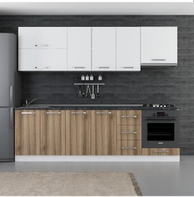 Resim Minar 260 Cm Mutfak Dolabı Beyaz Dore 260-D5 Beyaz 