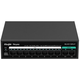 Resim Reyee Rg-es110fg-p 10 Portlu 10/100 Fast Ethernet Tak Çalıştır Switch 2 Gigabit Uplink 8 Port 