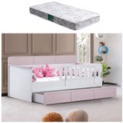 Resim Yavrulu Karyola, Mira Yavrulu Montessori Karyola - Pembe + 1 Adet Comfort Yatak 