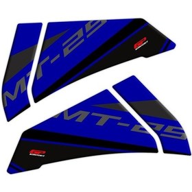 Resim GP Kompozit Yamaha MT-25 2020-2024 Uyumlu Tank Pad Seti Mavi 