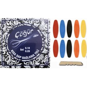 Resim Şenses Çöğür 0.18 Kısa Sap Bağlama Tel Seti + Tezene Seti +Eşik 