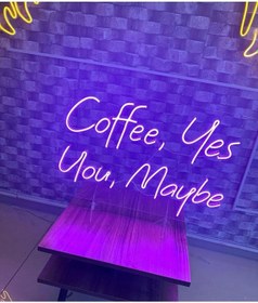 Resim Coffee,yes You,maybe Yazılı Neon Tabela Pembe 