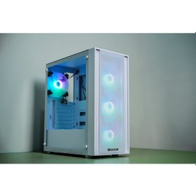 Resim Gorgonx Euryale Castle 4x12 Rgb Beyaz Mesh Kasa - Led Kontrollü - Temperli Cam - Atx Powersız 
