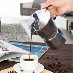 Resim PremiumPort 3 Fincanlık Moka Pot, Kahve Espresso Cezvesi, Alüminyum, Ocaküstü 