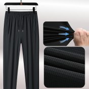 Resim Erkekler İçin Yüksek Esneklikli Sonbahar ve Yazlık Uzun Pantolon 1 Adet, İpli Bel ve Fermuarlı Cepler, Spor ve Günlük Kullanım için Rahat Outdoor Kumaş, Mesh Nefes Alabilen Naylon-Spandeks Karışımı, Gym, Yürüyüş ve Dış Mekan Ekipmanı, Düz Kesim Uzun Pantolon, Ice Slick Fiber Kumaş 