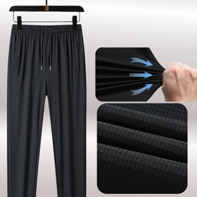Resim Erkekler İçin Yüksek Esneklikli Sonbahar ve Yazlık Uzun Pantolon 1 Adet, İpli Bel ve Fermuarlı Cepler, Spor ve Günlük Kullanım için Rahat Outdoor Kumaş, Mesh Nefes Alabilen Naylon-Spandeks Karışımı, Gym, Yürüyüş ve Dış Mekan Ekipmanı, Düz Kesim Uzun Pantolon, Ice Slick Fiber Kumaş 