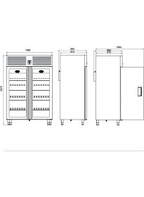 Resim Galleyz Dik Tip Buzdolabı - 2 Cam Kapılı - 140X87XX210 cm 