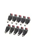 Resim Chuangyinshop Siyah 10 Adet Dc5521 Konnektör 12v 5.5x2.1mm Pirinç Led Kamera Bağlantı 