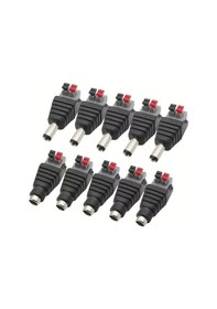 Resim Chuangyinshop Siyah 10 Adet Dc5521 Konnektör 12v 5.5x2.1mm Pirinç Led Kamera Bağlantı 