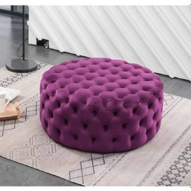 Resim Deccostil Kapitoneli Yuvarlak Kapitoneli Puf/Orta Sehpa 