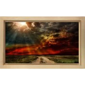 Resim Deniz Çerçeve Güneşin Batımı Katmanlı Gökyüzü Tablosu-Çerçevesiz - 40 x 60 cm 