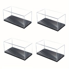 Resim 4 Adet Şeffaf Akrilik Sergi Kutuları 10.41x4.57x4.57 cm - Toz Geçirmez Koruyucu Saklama Kutusu 1/64 & 1/87 Ölçekli Model Arabalar, Minyatür Figürler, Koleksiyonluk Oyuncak Depolama, Koleksiyonluk Saklama | Dayanıklı PVC Malzemeler 